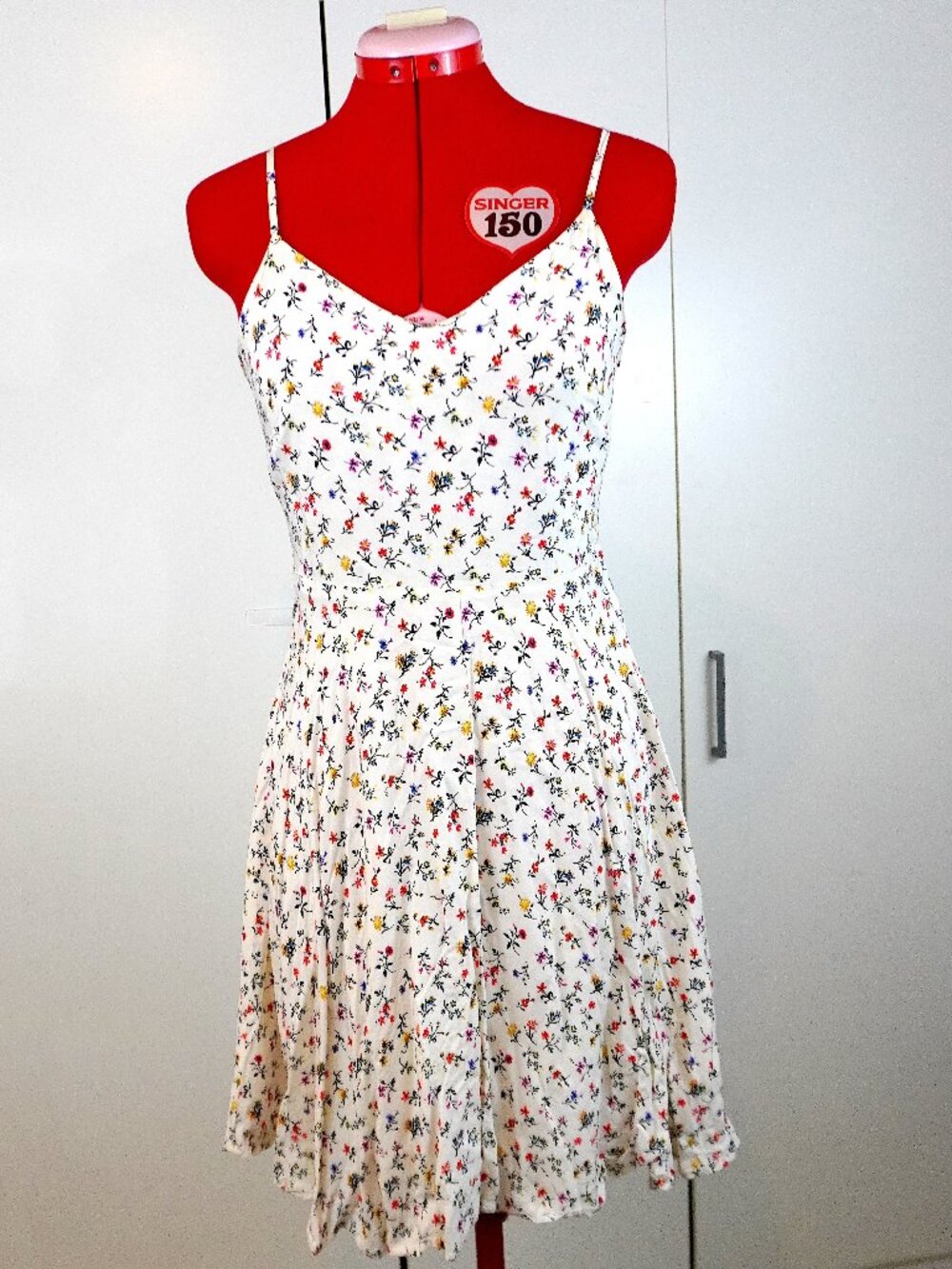 GAP Factory Fit & Flare Floral Cream Dress